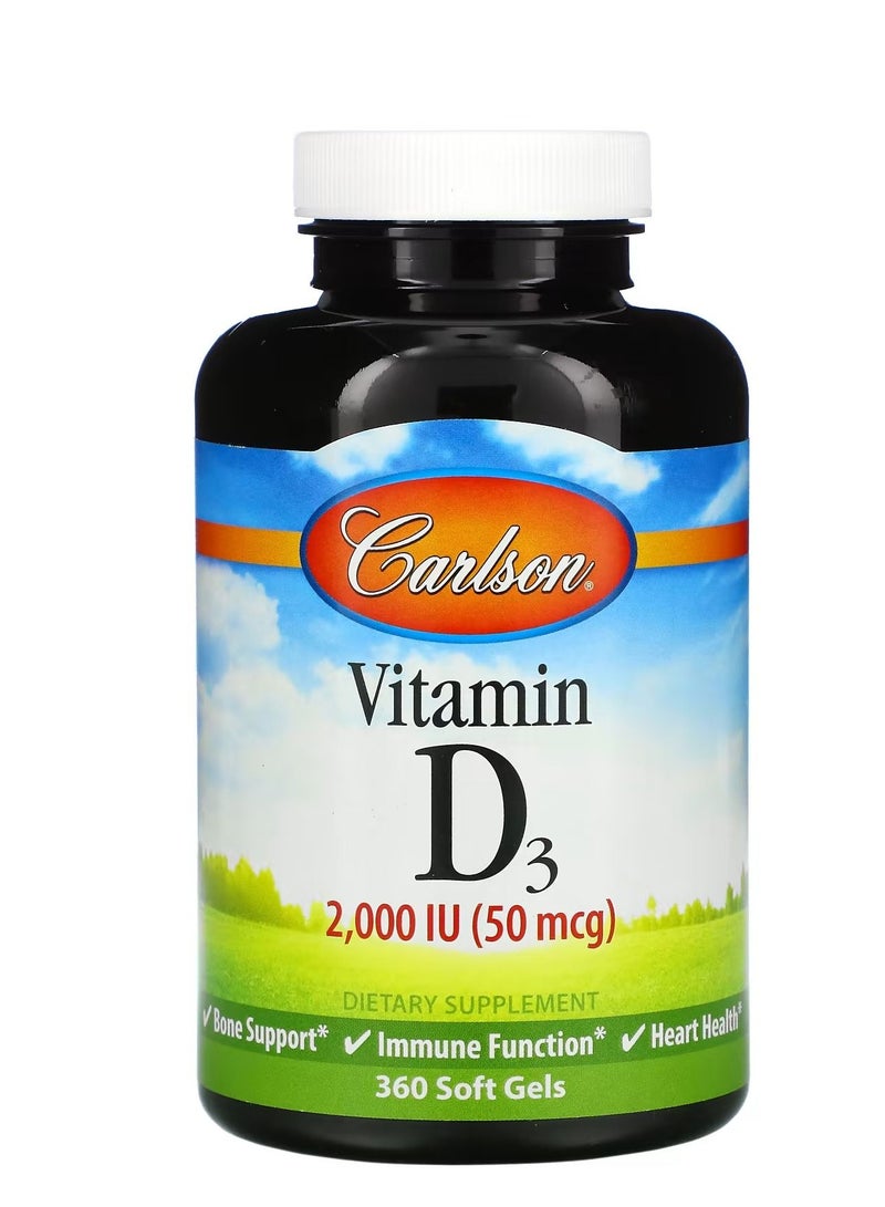Carlson Vitamin D3 2000 IU 50 mcg 360 Soft Gels