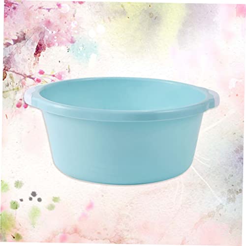 Healifty Home Bathroom Wash Basin Wash Basin 2pcs Household Washbasin Classical Wash Basin Washing Basins Small Pot Sink Footbath Sky-blue Bucket Round Basin Large Size Wash Basin - Image 4