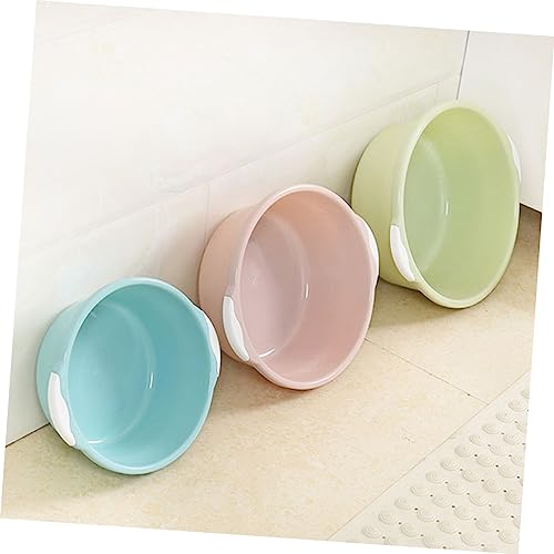 Healifty Home Bathroom Wash Basin Wash Basin 2pcs Household Washbasin Classical Wash Basin Washing Basins Small Pot Sink Footbath Sky-blue Bucket Round Basin Large Size Wash Basin - Image 2