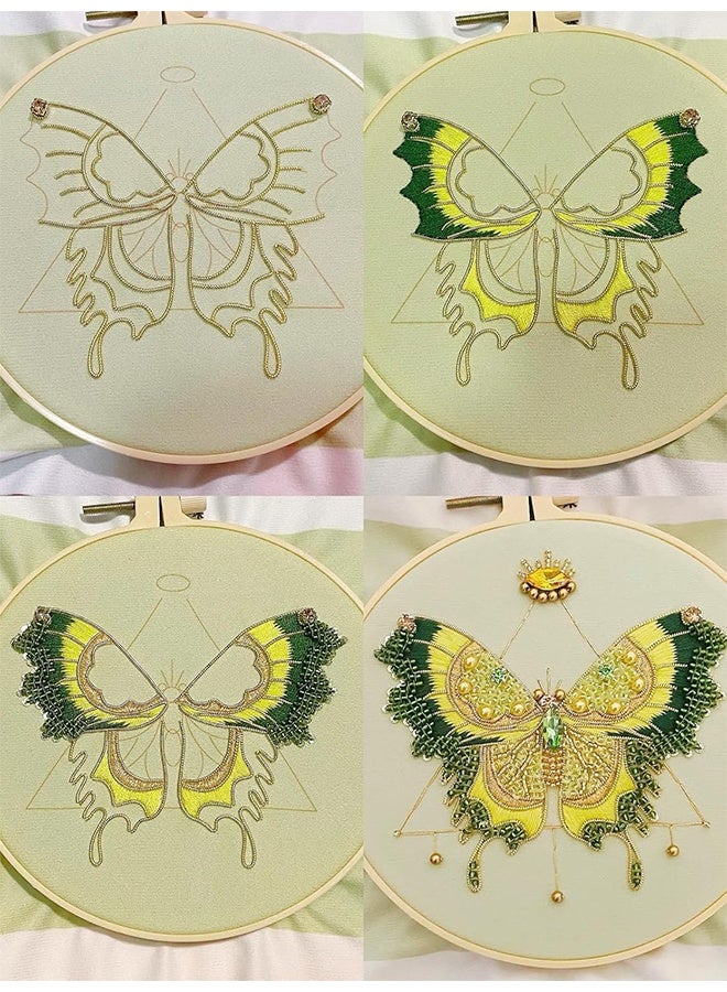 Sweet Life Embroidery Kit for Adults, Butterfly Embroidery Kit for Beginners Include Embroidery Beads Threads for Craft Lover Hand Stitch with Embroidery Skill Technique  - Image 5