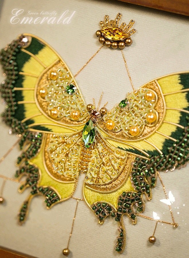 Sweet Life Embroidery Kit for Adults, Butterfly Embroidery Kit for Beginners Include Embroidery Beads Threads for Craft Lover Hand Stitch with Embroidery Skill Technique  - Image 2