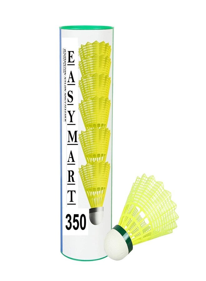 EASYMART 350 Green Cap Nylon Shuttlecock (Yellow) - Image 2