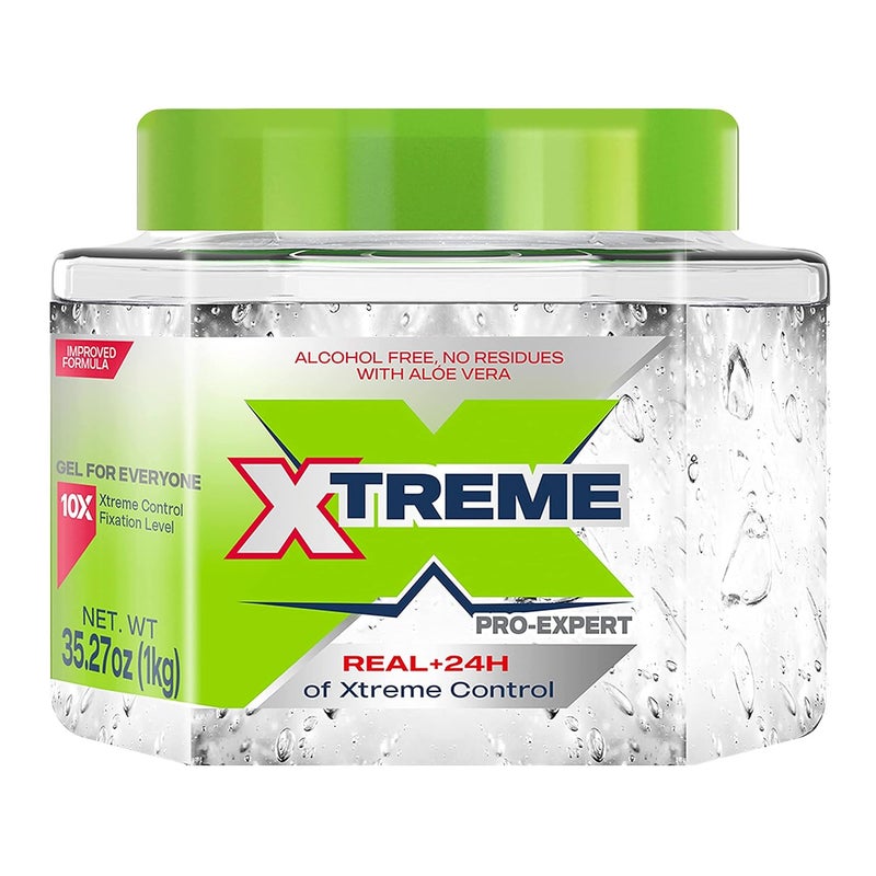 Xtreme ProExpert Clear Styling Hair Gel AlcoholFree 24Hours Control With Aloe Vera 3527 oz Jar Pack of 6