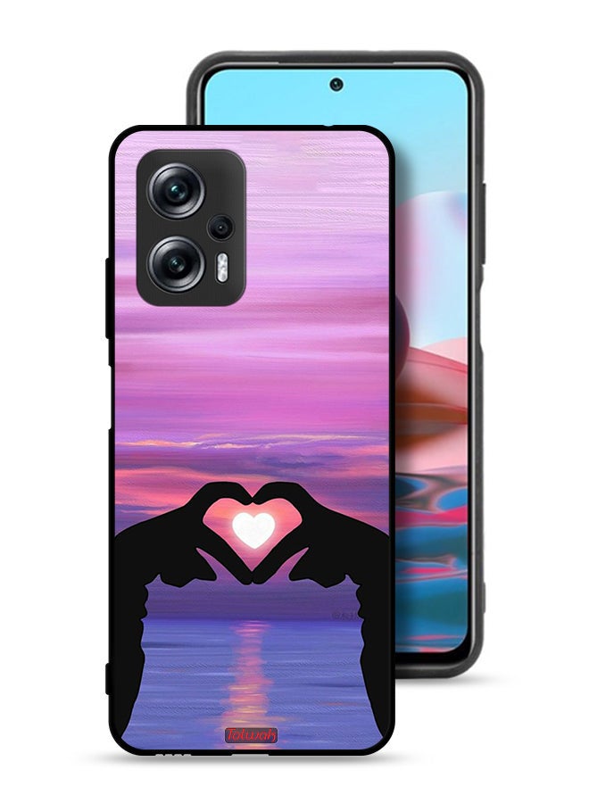 Tolwak Xiaomi Redmi Note 11T Pro Plus 5G Protective Case Cover Heart Moon - Image 1