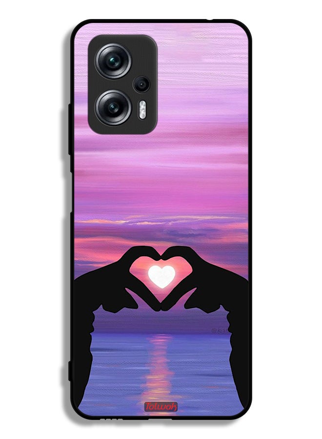 Tolwak Xiaomi Redmi Note 11T Pro Plus 5G Protective Case Cover Heart Moon - Image 2