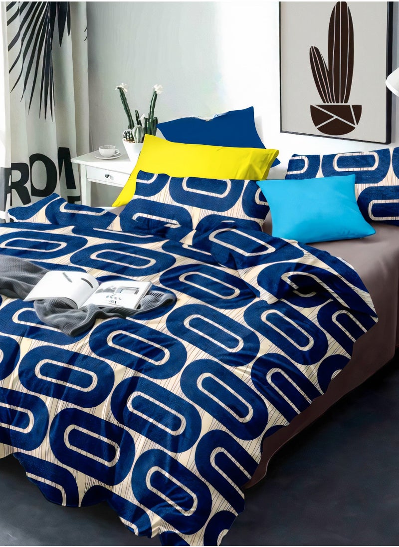 Dream Decor Soft and Durable Fitted Bed Sheet Set 200x180 Cm King Size - 100% Polyester with 1 Pillow Case 50x75+15 cm  - Image 1