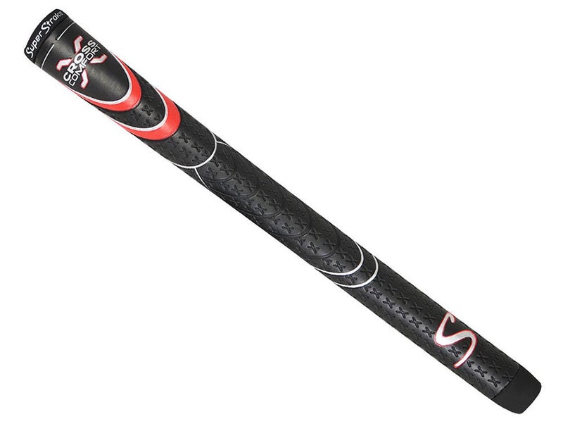SuperStroke Cross Comfort Golf Club Grip, Black/Red (Standard) | Soft & Tacky Polyurethane That Boosts Traction | X-Style Surface & Non-Slip | Swing Faster & Square The Clubface More Naturally (RSS192)