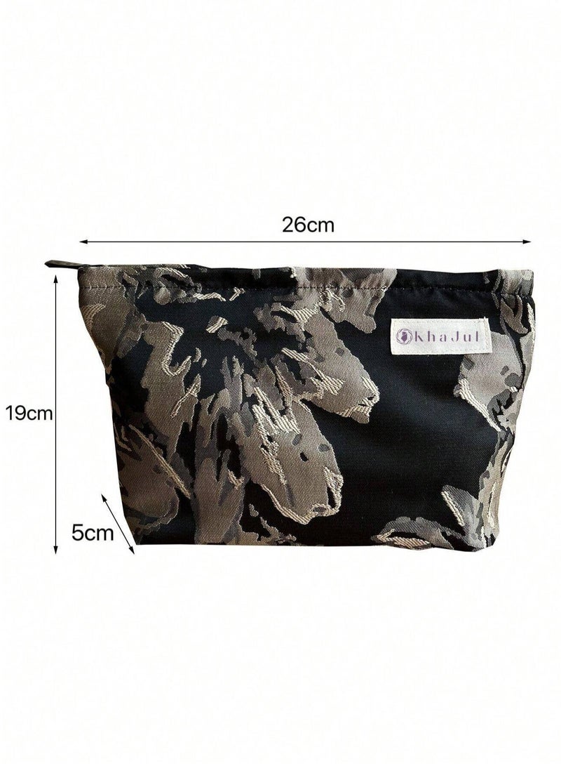 خاجول أسود ماكياج حقيبة قدرة قماش السفر حقيبة المراحيض المنظم فرش ماكياج الجمالية الملحقات حقيبة تخزين للنساء - Image 2