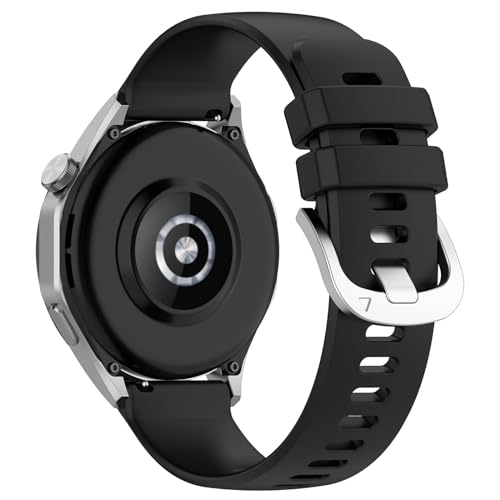 Wisely Adjustable Silicon Band Strap for CMF by Nothing Watch Pro/Watch Pro 2 Straps Watch Steel Buckle Silicone Replacement Band Bracelet, Black - Image 3