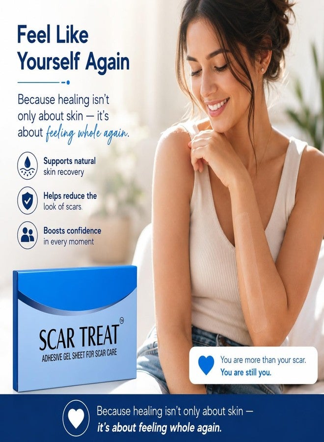 Scar Treat Adhesive Gel Sheet for Scars - 6x6 cm | Multipurpose Silicone Scar Sheets, Silicon gel sheets for Scars, Transparent Medical Silicone Gel Tape for Scar Removal - Image 4