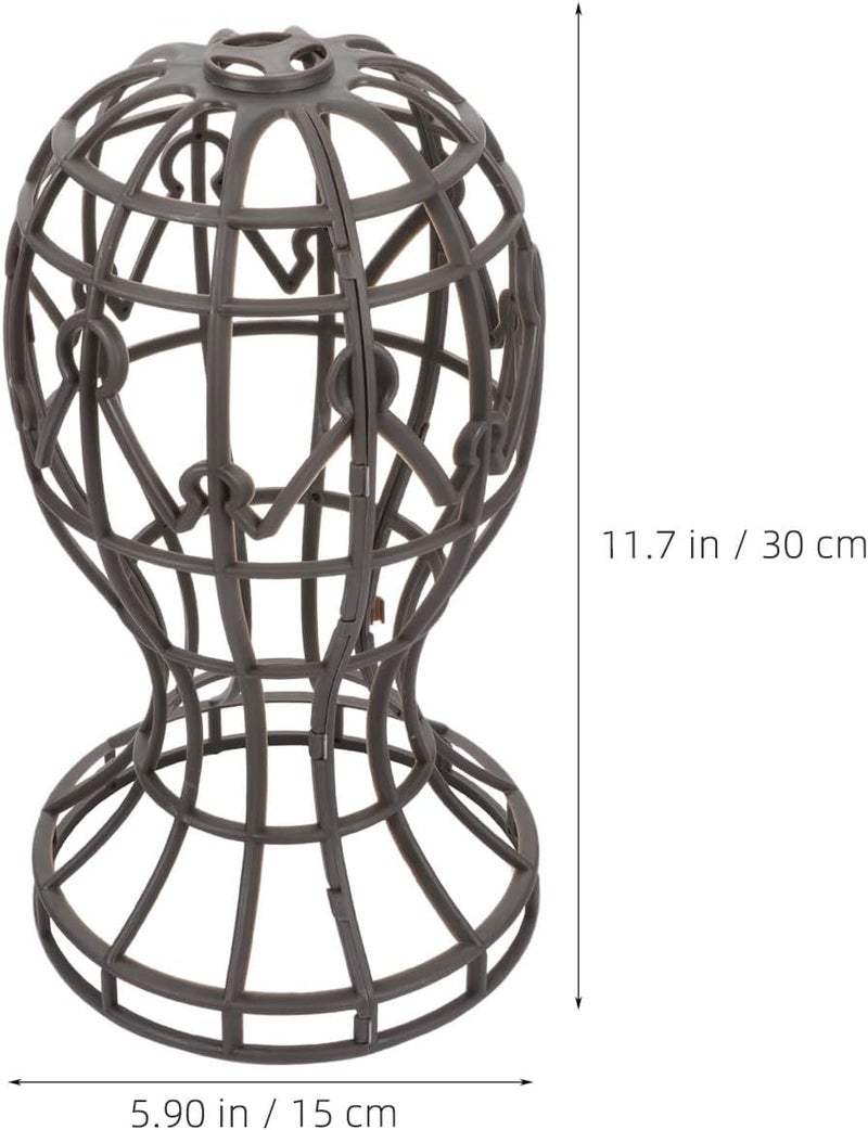 Hat Stand Wig Holder Display Rack Plastic Mannequin Head Countertop Organizer (Black) - Baseball Cap Hanger for Business Showcase Women Multiple Wig - Image 2