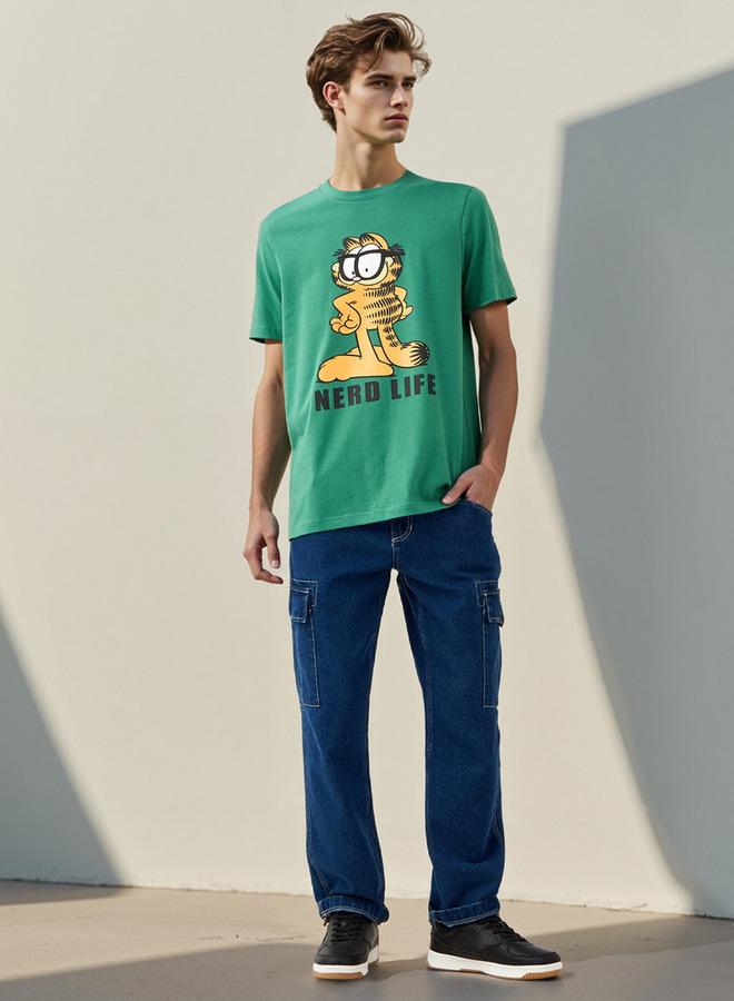 سبلاش فيڤ تيشيرت بياقة دائرية بطبعة غارفيلد - Image 2