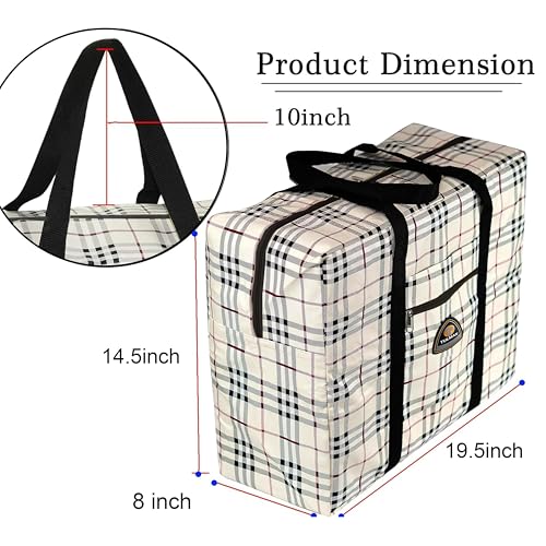 TULMAN Women's Lightweight Foldable Rexine Travel Handbag Storage Carrying Bag (50 x 20x 38 cm) Off White - Image 5