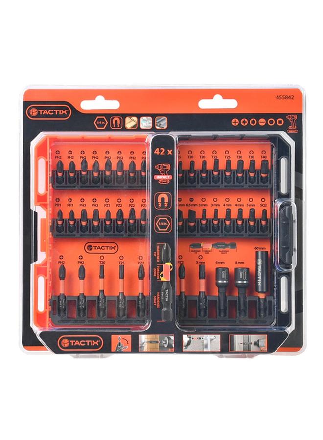 Tactix 42-Piece Pro Grade Impact Bit Set Orange and Black 455842 - Image 2