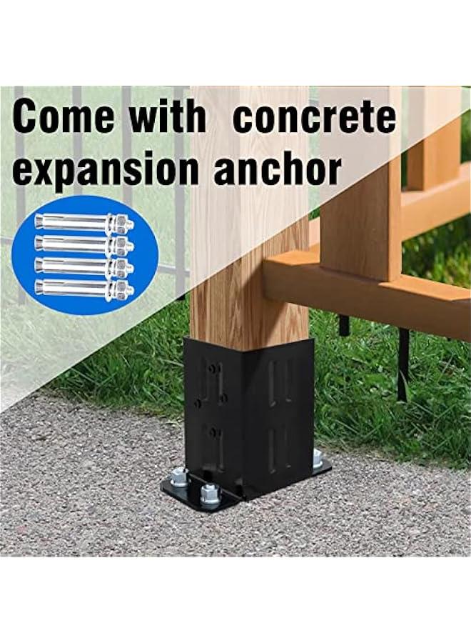 Arabest 4x4 Wood Fence Post Anchor Base, Thick Steel and Black Powder Coated, Come with Wood Screws and Concrete Anchors - Image 5