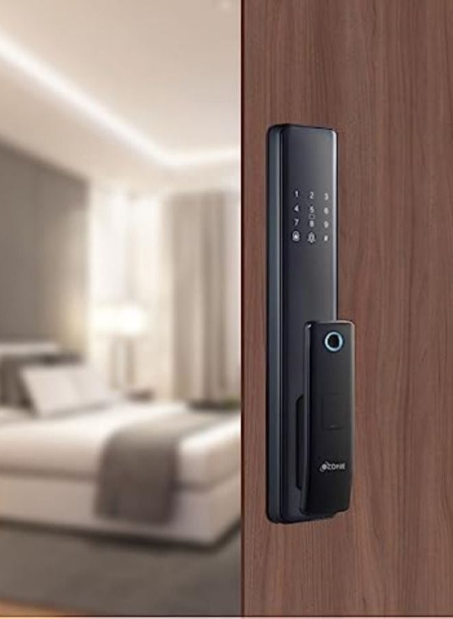 أوزون OZ-FDL-01 LIFE Nxt Plus قفل رقمي للباب الذكي مع جرس الباب | بصمة |  كلمة المرور | المفتاح الميكانيكي للخشب | باب معدني مع تطبيق Ozolife للوصول عن بعد | بواسطة الأوزون الهند - Image 1