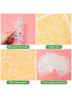 Patelai 16 Pieces Cookie Texture Stencils For Royal Icing Cookie Decorating Stencils Holder Frame Small Sugar Cookie Stencils Sets For Airbrush 5.1 X 5.1 Inches (5.1 X 5.1 Inches)  - Image 4