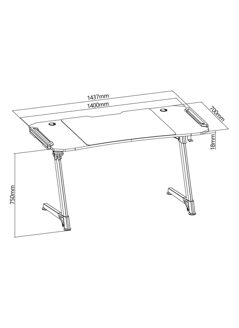 Skill Tech RGB Lighting Gaming Desk  - Image 4