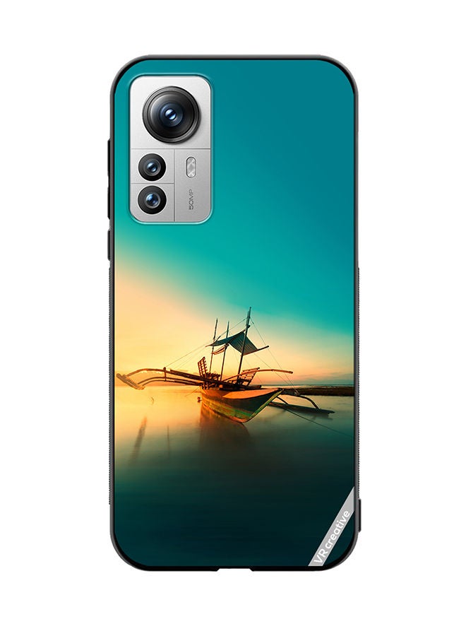 VR CREATIVE Protective Case Cover For Xiaomi 12 Pro Boat On A Water Design Multicolour - Image 1