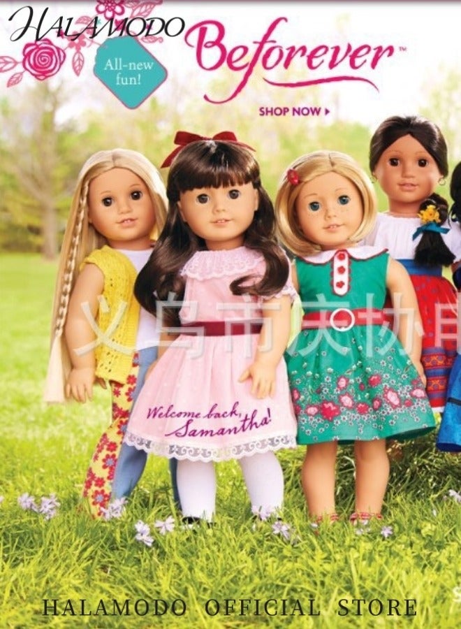 HALAMODO 18inch Doll Clothes with Hat Doll Clothing Outfits Dress Sleeveless Beach Sundress with Flower Pattern Great Gift for Kids Toddle Girl - Image 5