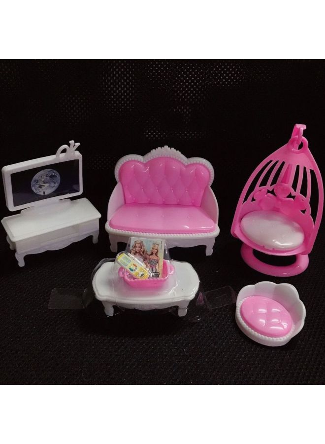 Mini Floor Hanger Integrated Mini Hanger Cotton Cloakroom Display Rack Doll Clothes Cm Girl Clothes Support-Height:Free Size-sofa Five-piece Set
