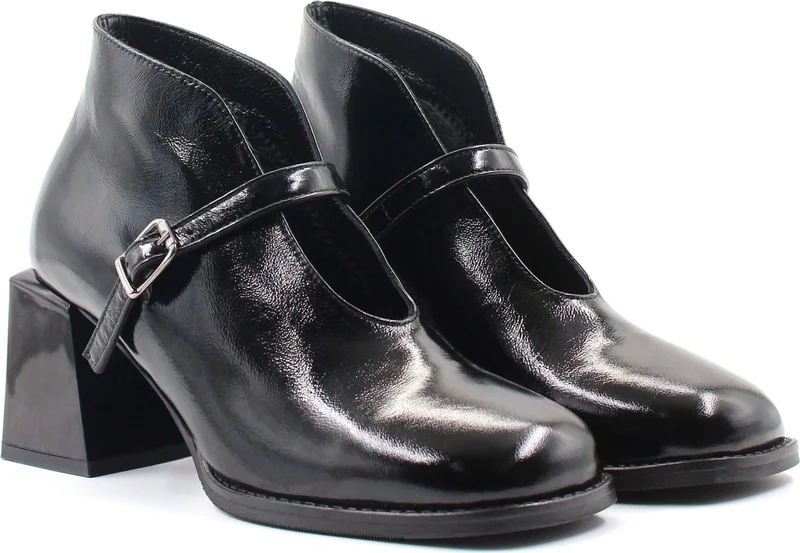 فاست ستيب Leather Women's Thick Heeled Boots 064SZA230