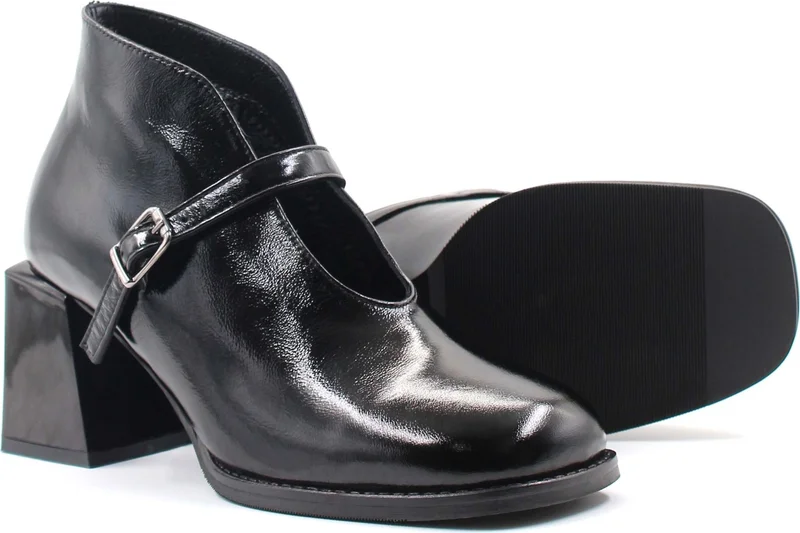 فاست ستيب Leather Women's Thick Heeled Boots 064SZA230