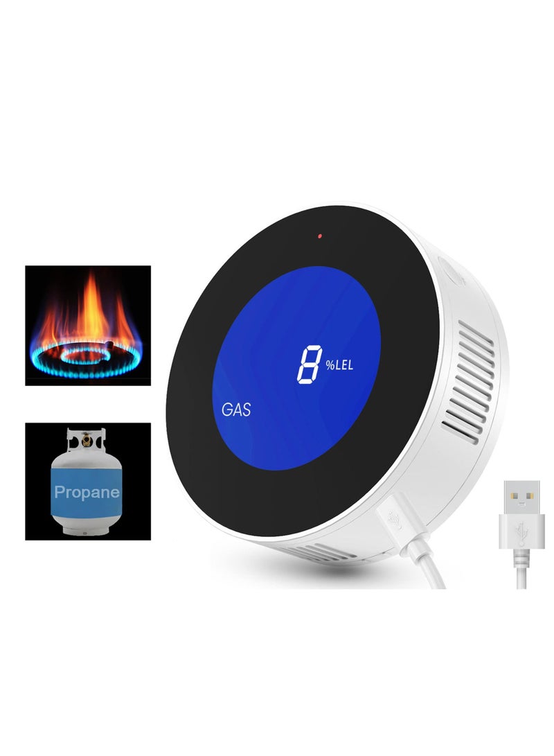 Natural Gas Detector for Home, Propane Methane Detector for Kitchen Camper RVs Garage with Accuracy Digital Display, Alarm Sound, Power Cord - Upgraded LNG LPG Gas Leak Detector  - Image 1