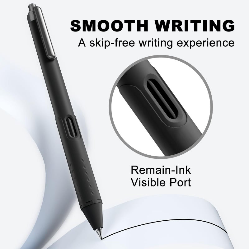 JIMMIDDA 0.7mm Gel Pens - 12 Pack Black Ink Pens Quick-Drying Smooth Writing Retractable Pen for Journaling, Cute School & Office Supplies Home Work - Image 5