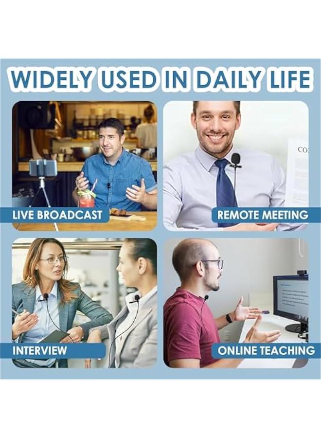 USB Lavalier Microphone 4.9ft Plug  Play Omnidirectional Lapel Shirt Collar Clip on Mic for PC Mac Laptop YouTube Skype Recording Podcasting Gaming Voice Dictation Streaming Conferencing - Image 5