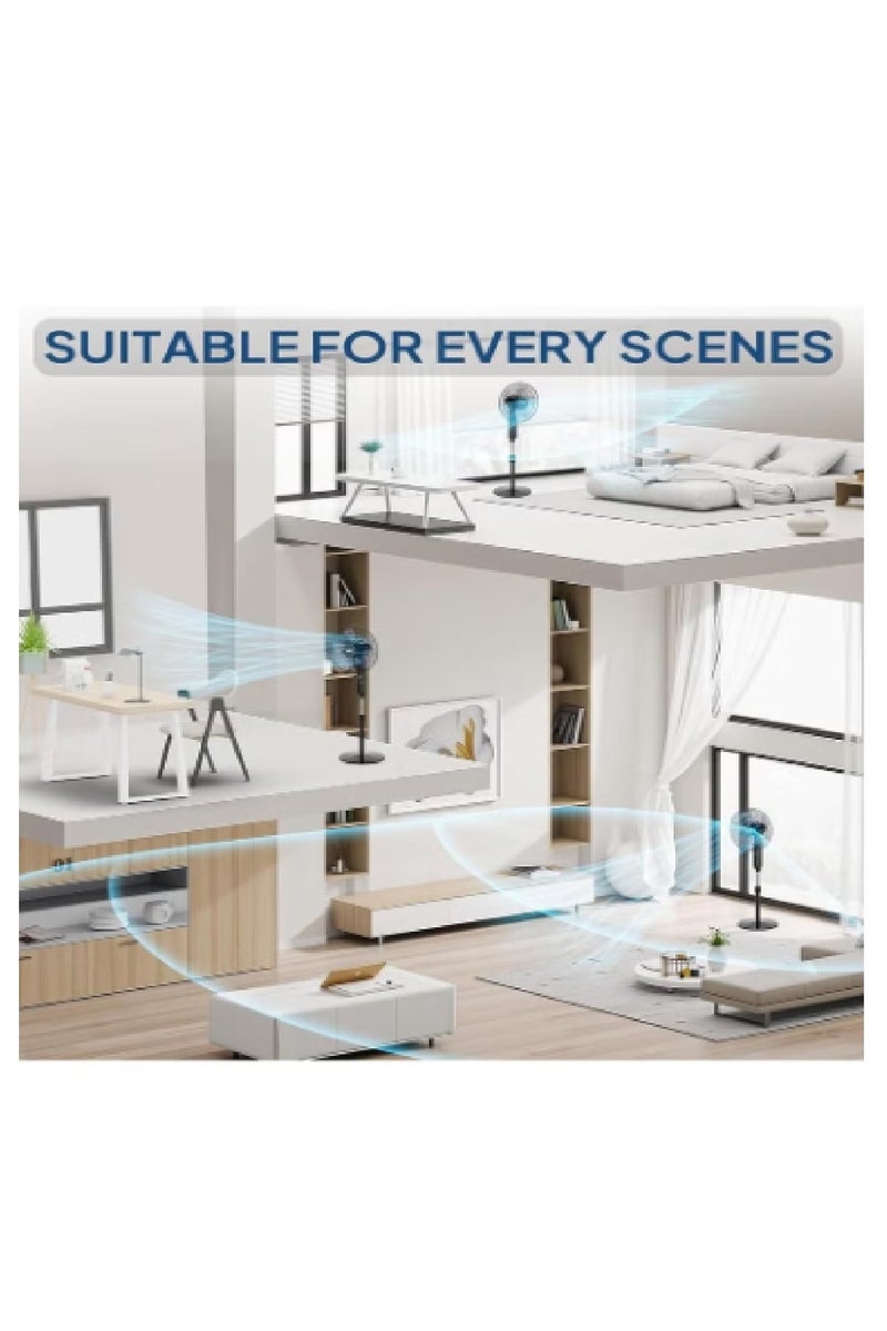 Denx Stand Fan, 70W, 16 Inch, 90° Wide Swing, 3 Adjustable Speeds, 5AS Blade System, Optimal Air Circulation, for Perfect Room Temperature, Sleek Design, Black - Image 1