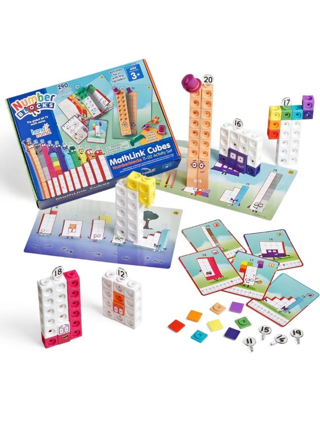 hand2mind hand2mind MathLink Cubes Numberblocks 11-20 Activity Set, 30 Activities Linked to TV Episodes, Math Cubes, Counting Toys, Base Ten Blocks, Montessori Math, Counters for Kids Math, Kindergarten Toys - Image 1