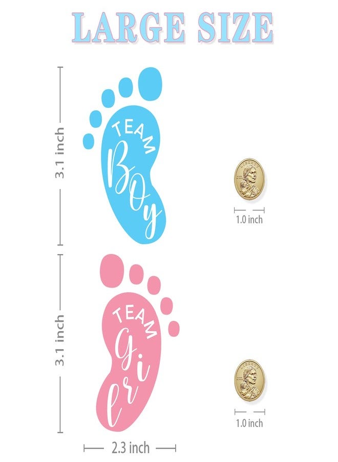 Kaecery Gender Reveal Stickers - Fun Footprint Shaped Baby Shower Decorations with 'Team Boy' & 'Team Girl' Labels - Pink & Blue Pregnancy Announcement Party Supplies Stickers 60PCS - Image 2