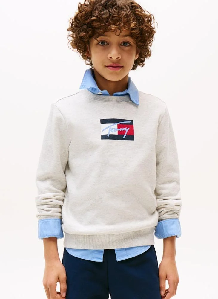 تومي هيلفيغر Kids Script Flag Sweatshirt