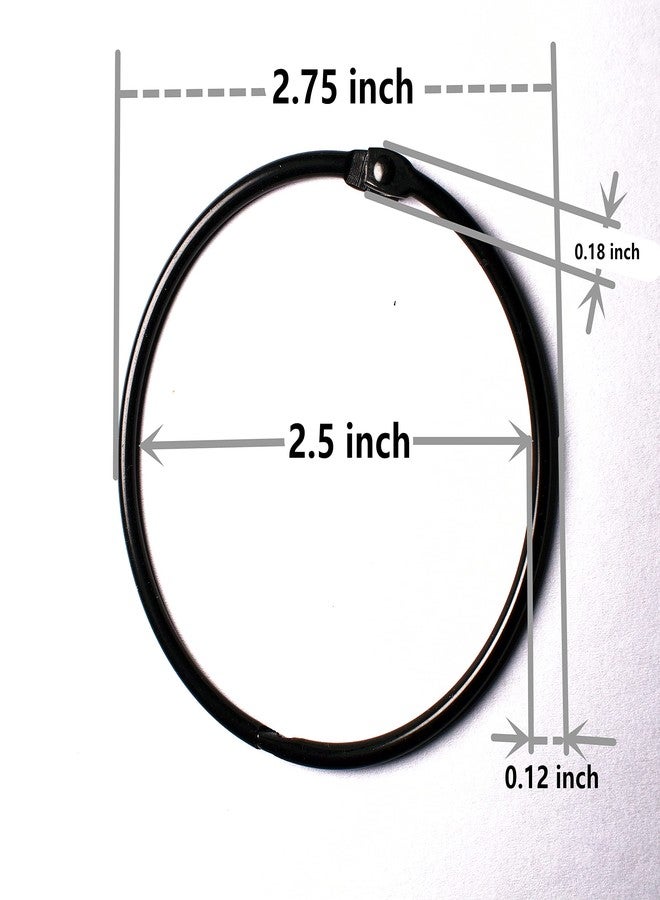 GOTOONE Black Shower Curtain Rings Metal Round Hooks Ring (15 Pack) 2.75 Inch Diameter Electrophoresis Rustproof for Bathroom Shower Rod - Image 2