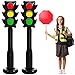JellyArch 2 Pack 59 Inch Jumbo Inflatable PVC Traffic Light Balloons Racing Car Birthday Party Decorations Traffic Signal Stoplight Balloons for Vehicle Birthday Party Supplies - Image 2