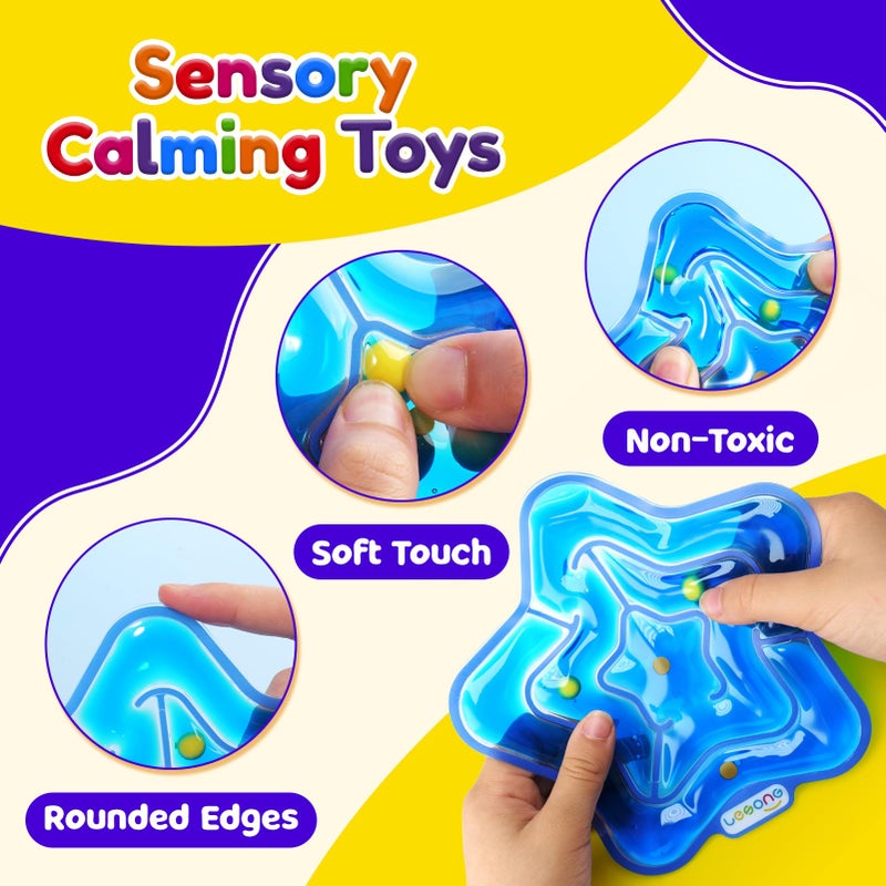 LESONG Sensory Fidget Toys for Kids: 4 Pack Squishy Gel-Filled Fidget Maze for Special Needs - Calming Sensory Toys for Autism ADHD Classroom Travel - Prizes for Boys Girls Easter Basket Stuffers - Image 5