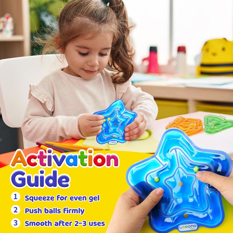 LESONG Sensory Fidget Toys for Kids: 4 Pack Squishy Gel-Filled Fidget Maze for Special Needs - Calming Sensory Toys for Autism ADHD Classroom Travel - Prizes for Boys Girls Easter Basket Stuffers - Image 2