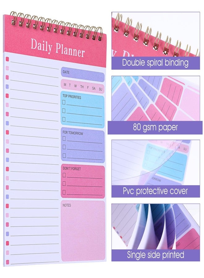 Molain 10 Pack Daily To Do List Notepad, Beautiful To Do List Note Pads Set 5" x 8" 30 Sheets Spiral Planner Checklist Notebook Work Notepads for Easy Daily Planning, Office Desk Supplies for Women - Image 3