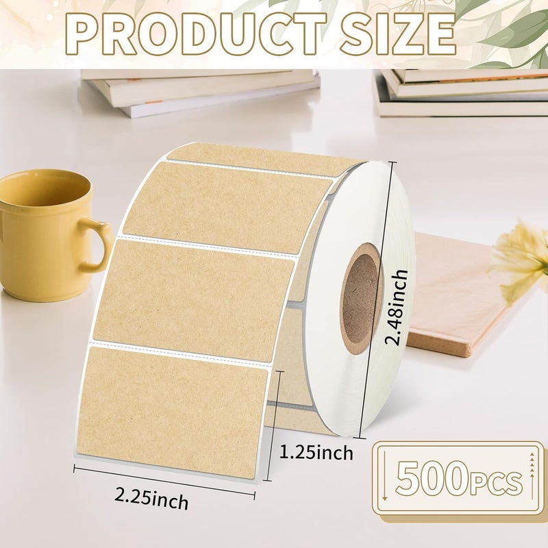 Starboling 2.25" x 1.25" Direct Thermal Labels,Self-Adhesive Printer Label for Address,Logo,Shipping,Barcodes,QR Code（Kraft） - Image 2