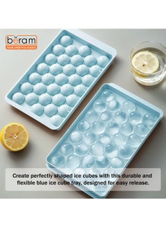Beram Round 33 Grids Ice Ball Maker for Freezer, Honeycomb Ice Moulds, Stackable Ice Trays, Food Grade PP material, Silicone Ice Maker Trays, BPA free Mold  - Image 2
