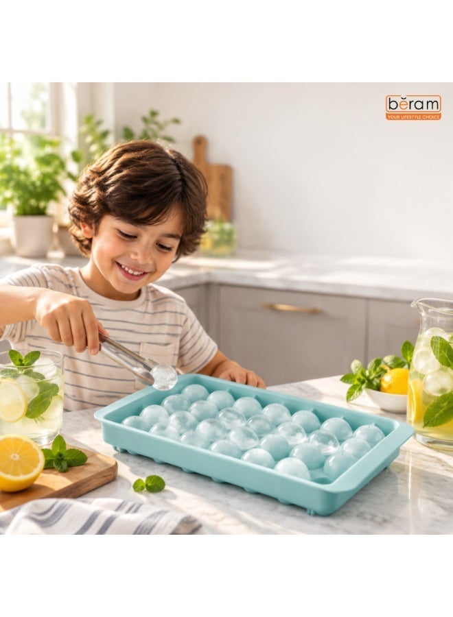 BERAM 33 Grid Ice Cube Tray with Lid, BPA-Free PP Ice Maker Mold for Freezer, Easy Release Ice Cube Storage Container, Stackable Ice Tray for Kitchen, Drinks, Juice, Coffee & Cocktails – Blue - Image 4