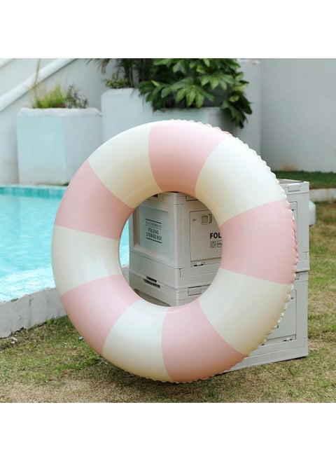 Inflatable swimming ring with a striped design in soft colors adds a playful touch to your swim. Suitable for adults and perfect for summer parties, pools, and the beach.