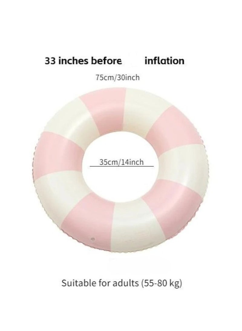 Inflatable swimming ring with a striped design in soft colors adds a playful touch to your swim. Suitable for adults and perfect for summer parties, pools, and the beach.