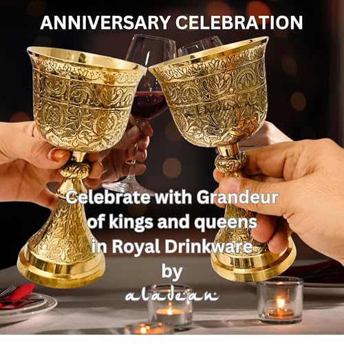 ALADEAN Vintage Chalice Goblet | 1x Royal Wine Cups of King Arthur - Renaissance Medieval Goblet Gifts, Wedding Anniversary Ceremonial Drinkware Pack of 1pc (King Chalice) - Image 4