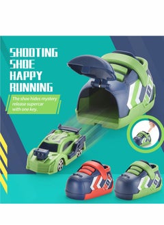 Y&D Toy Cars Launcher Car for Boys Pull Back Toys with Shoe Shape Birthday Babies Toddlers Kids Girls Age 3+ Years Old Two Sides 2 Pack Red+Green  - Image 3