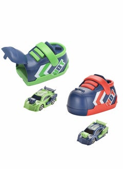 Y&D Toy Cars Launcher Car for Boys Pull Back Toys with Shoe Shape Birthday Babies Toddlers Kids Girls Age 3+ Years Old Two Sides 2 Pack Red+Green  - Image 1