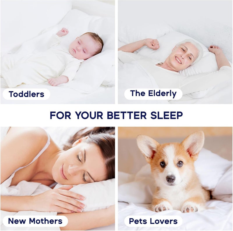 SLEEP ZONE وسادة مرتبة مقاومة للماء من سليب زون بحجم كوين، غطاء مرتبة مبرد ل��ن يعانون من الحرارة، علوي سميك إضافي مع جيب عميق (أبيض، كوين) - Image 4