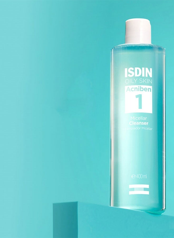 ISDIN Acniben Micellar Cleanser Makeup Remover for Oily Skin 400ml - Image 2
