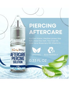 BodyJ4You BodyJ4You Piercing Aftercare Saline Cleaning Solution - Nose Belly Ear Piercing Cleaner - Wound Wash Keloid Treatment Piercing Bump Removal - Sea Salt Aloe Rosemary - 0.33 Fl Oz (10ml)  - Image 3